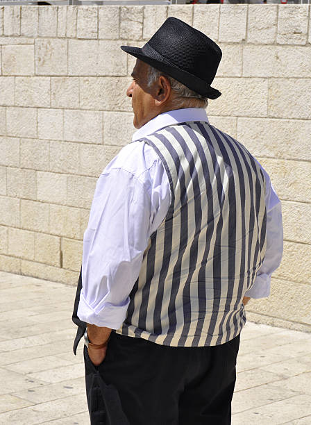 Man standing in The Old City Jerusalem, Israel stock photo