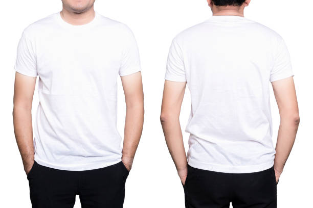 Plain White Shirt Front And Back - mockup