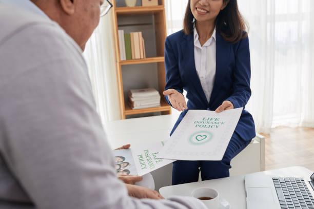Manager Offering Life Insurance stock photo