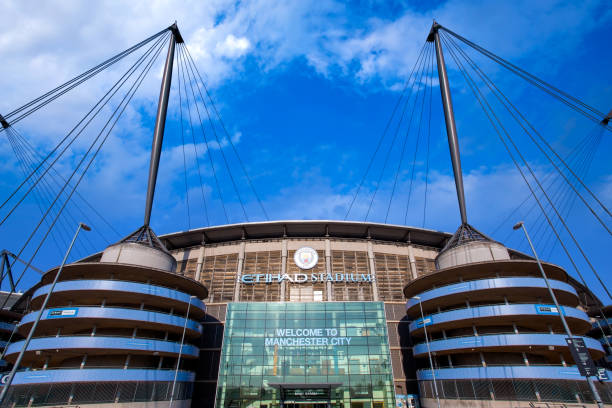 Manchester City Football Club in Manchester, UK stock photo