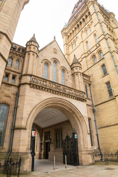 Manchester University Whitworth Hall exterior entrance Manchester/England: 4/7/2019: Manchester University Whitworth Hall oxford university stock pictures, royalty-free photos & images