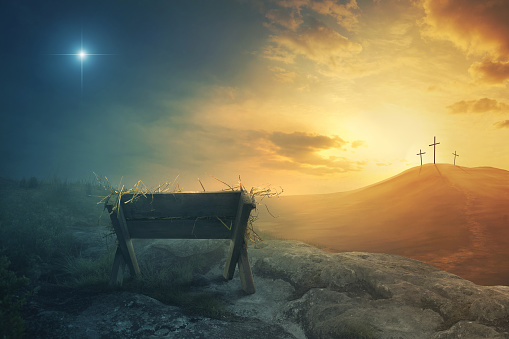 Manger And The Cross Stock Photo - Download Image Now - iStock