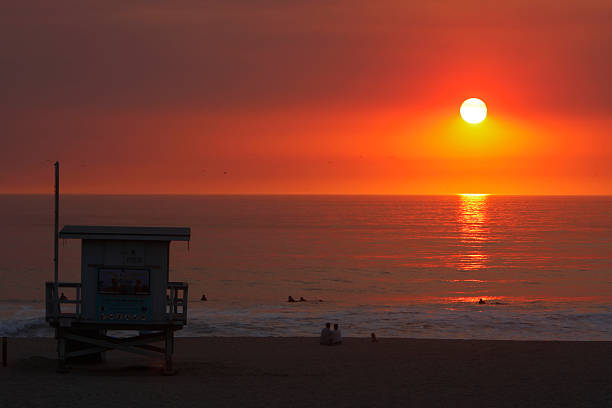 Manhattan Beach Sunset stock photo