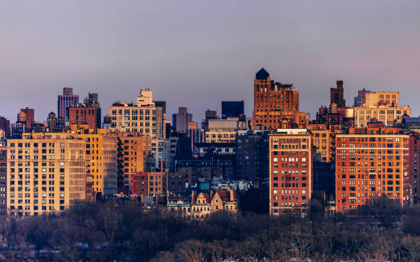Manhattan dusk, New York City stock photo
