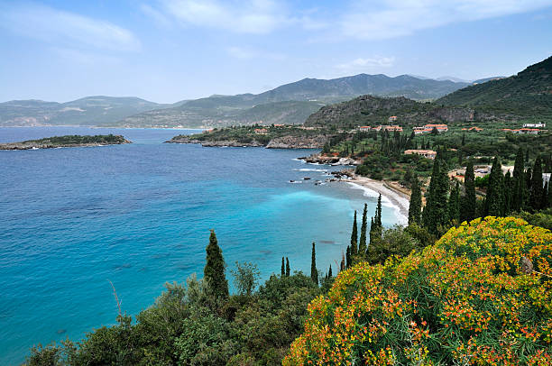 Mani coastline in Greece  peloponnese stock pictures, royalty-free photos & images