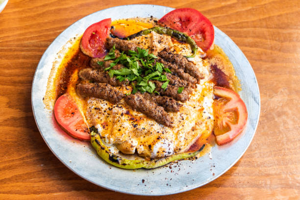 Manisa kebap in Manisa, Turkey. stock photo