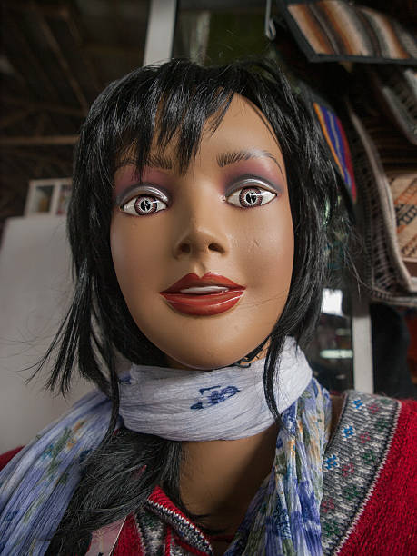 Mannequin in Peru Female mannequin at Cusco market in Peru, South America. beautiful peruvian women stock pictures, royalty-free photos & images