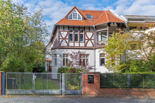 Mansion at Baseler Street 70 in Lichterfelde, Berlin, Germany stock photo