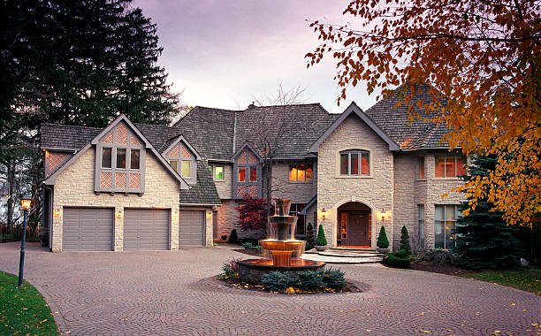 Mansion Exterior in the evening  stone house stock pictures, royalty-free photos & images