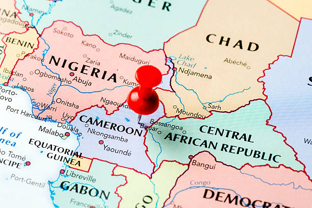 Map Cameroon stock photo