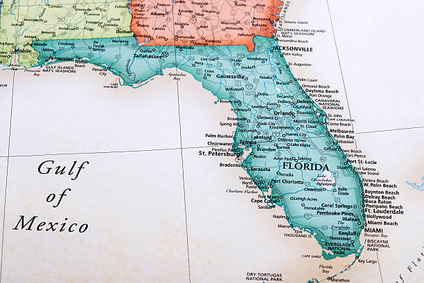 Map of Florida State in USA Map of Florida State in USA. Detail from the World Map. florida us state stock pictures, royalty-free photos & images