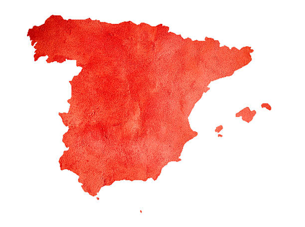 Map of Spain isolated on white stock photo