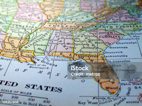 istock Map of the Southeast United States 139257648