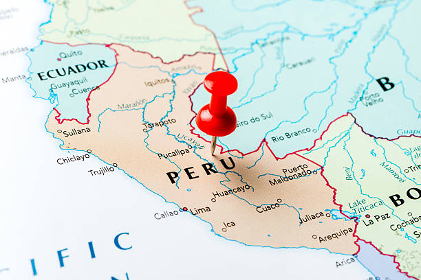 Map Peru stock photo