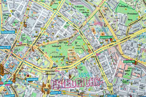 Map showing East and West Berlin stock photo