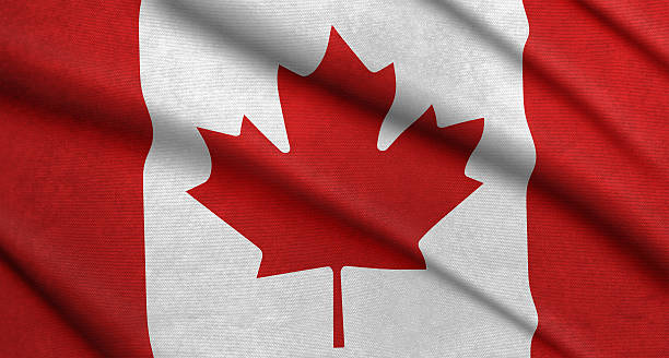 Maple leaf flag stock photo