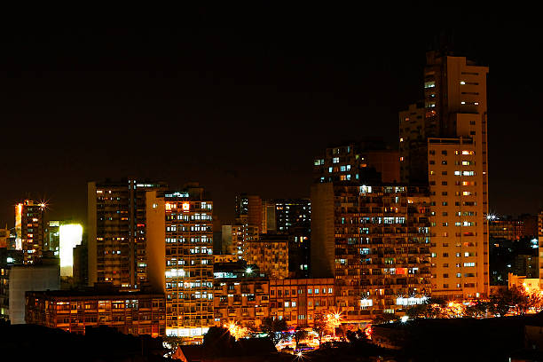 Maputo by night City of Maputo at night. maputo city stock pictures, royalty-free photos & images