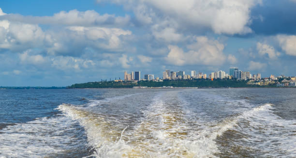Maputo city skyline , sky line view from a distance on a boat trip to Portuguese Island Maputo city skyline , sky line view from a distance on a boat trip to Portuguese Island maputo city stock pictures, royalty-free photos & images
