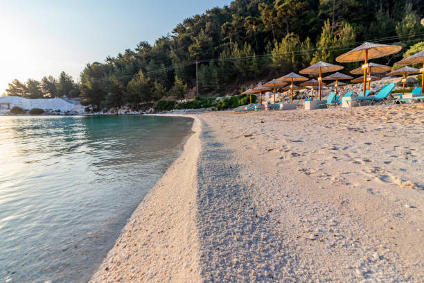 Marble beach, Thasos, Greece stock photo