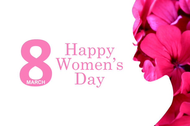 8 maart vrouwendag dag witte achtergrond en bloemen - womens day stockfoto's en -beelden