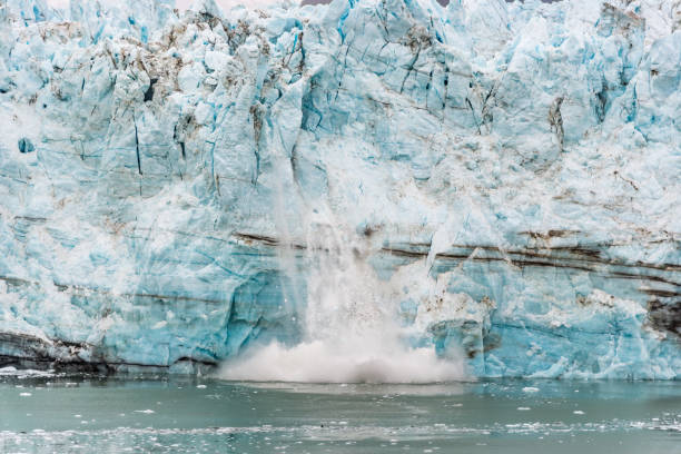 Margerie Glacier is a 21 mi long tidewater glacier in Glacier Bay, Alaska stock photo