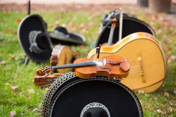 Mariachi instruments Mariachi instruments on the ground wedding music bands stock pictures, royalty-free photos & images