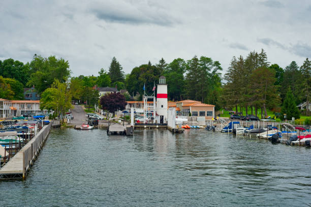 Marina at Cooperstown stock photo