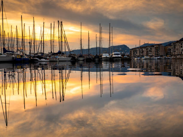 Marina in Toulon stock photo