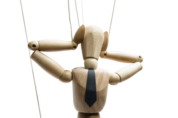 Marionette on the strings stock photo