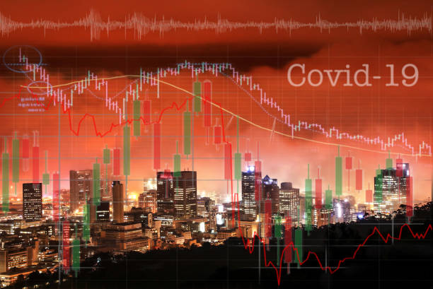 рынки падают из-за пандемии covid-19. - south africa covid стоковые фото и изображения