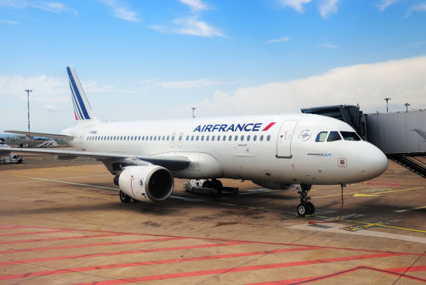 Marseille Airport Airbus A 320 aircraft France Marseille, France - July 20, 2014: Air France Airbus A 320 aircraft at the Marseilles airport. Marseille Airport is one of the largest transport hub in Europe air france stock pictures, royalty-free photos & images