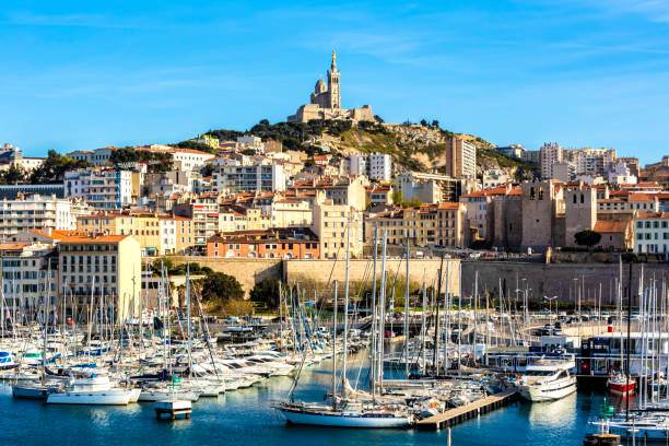 Marseille Old Port stock photo