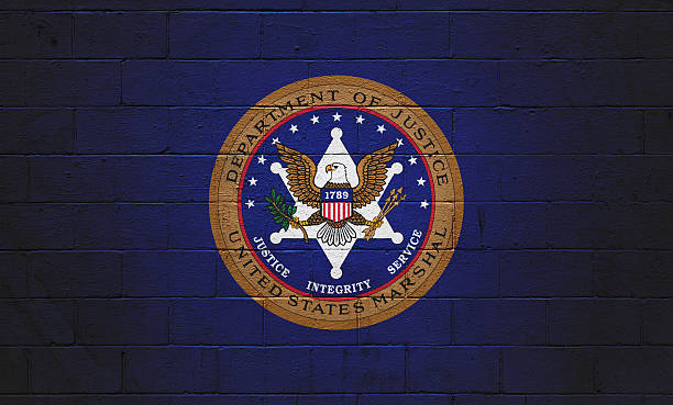 U.S. Marshal Flag painted on a wall stock photo