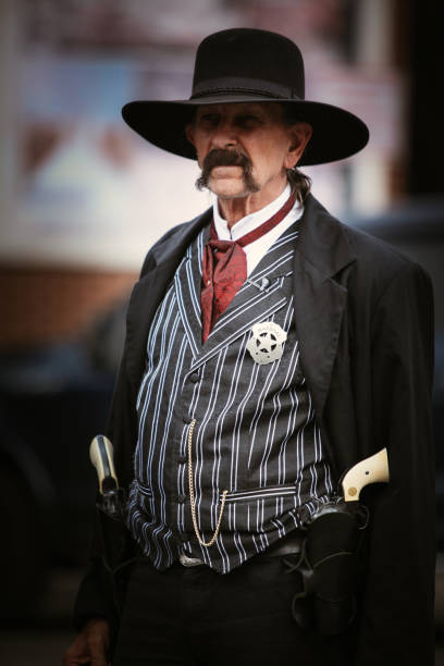 Anstecker Pin Sheriffstern Sheriff Western Country Wilder Westen Cowboyhut 