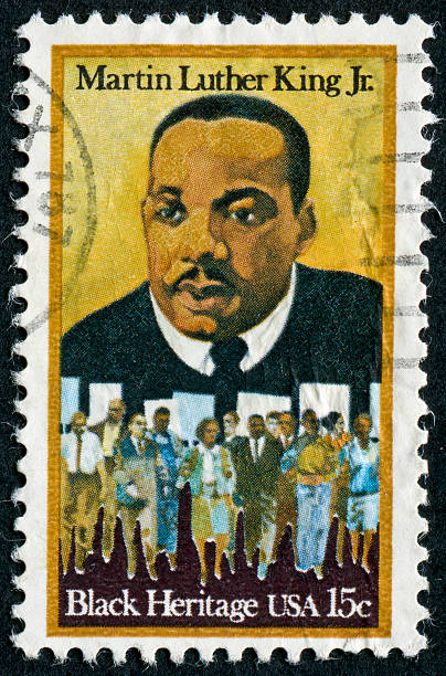 Martin Luther King Jr. Stamp "Richmond, Virginia, USA - March 15th, 2012:  Cancelled Stamp From The United States Featuring The Black Civil Rights Leader, Martin Luther King Jr." martin luther king jr photos stock pictures, royalty-free photos & images