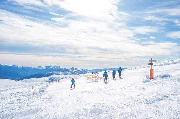 Masella ski resort at the Tosa d'Alp peak stock photo