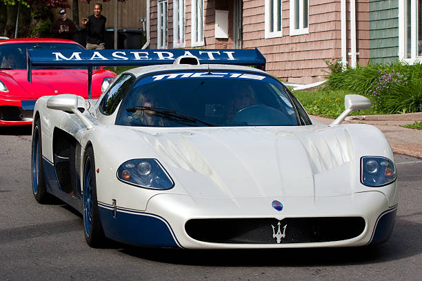 Maserati Mc-12 Driving in downtown Charlottetown, PE stock photo