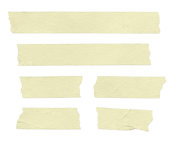 Masking tape in various sizes on white background Strips of masking tape. Isolated on white. Clipping path included. sticky tape stock pictures, royalty-free photos & images