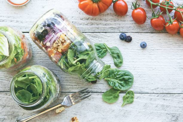 Mason Jar Salad stock photo