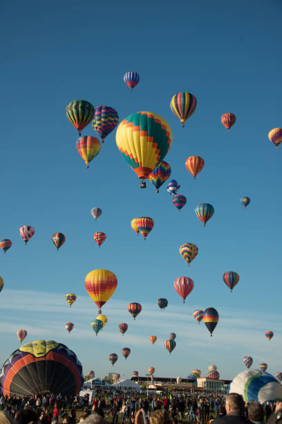 Mass Ascension at the Albuquerque International Balloon Fiesta stock photo