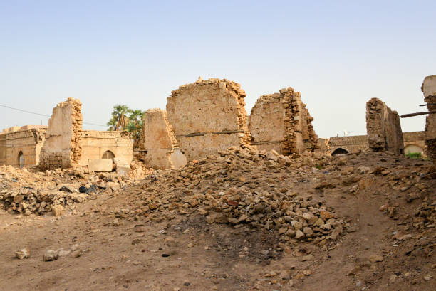 Massawa old town, Eritrea - rubble and ruins from the 1990 battles stock photo
