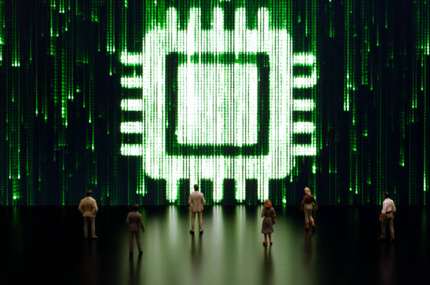 Matrix: Computer Chip stock photo