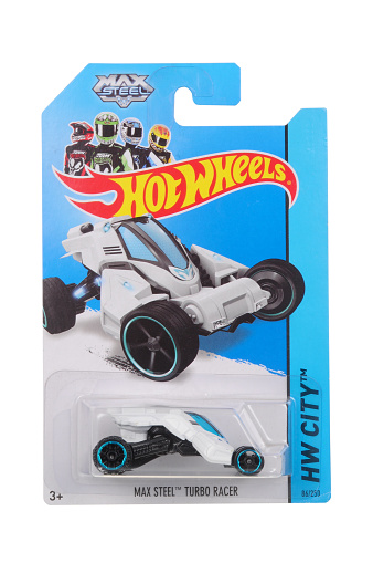 Hot WHEELS 2014 # 086/250 Max Steel Turbo Racer bleu nouveau casting 2014 Lot E 