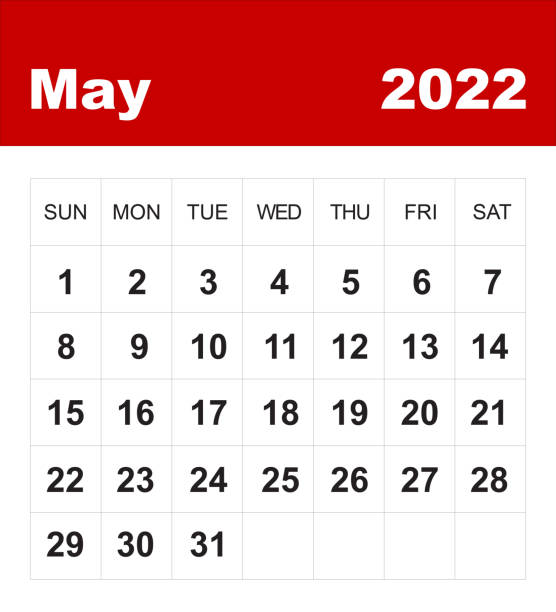 May 2022 calendar stock photo