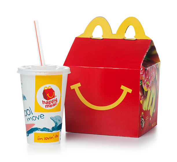 McDonalds Happy Meal on White stock photo
