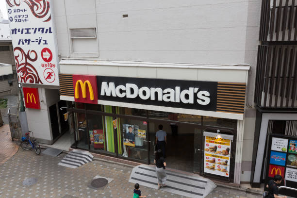 McDonald's restaurant in Japan Tokyo, Japan - June 4, 2019 : People going to McDonald's restaurant in Tokyo, Japan. mcdonalds japan stock pictures, royalty-free photos & images