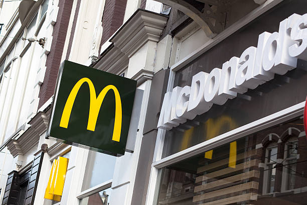 McDonald's restaurant logo in Amsterdam stock photo
