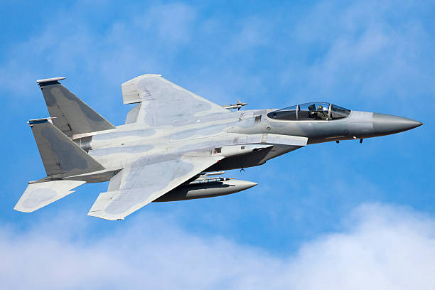 McDonnell Douglas F-15 Fighter Aircraft Military fighter aircraft flying us air force stock pictures, royalty-free photos & images