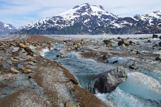 Meade Glacier Alaska stock photo