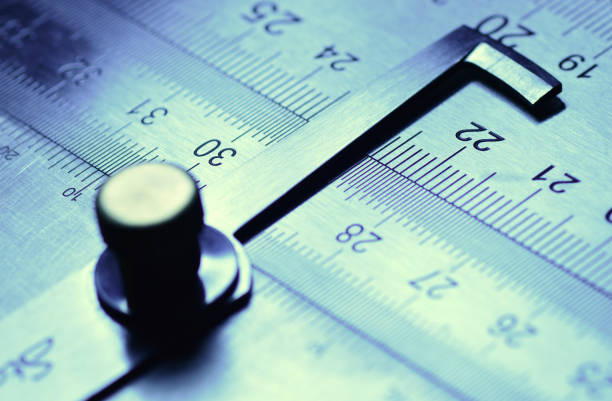 Measuring device, photo taken in amateur studio photography stock photo